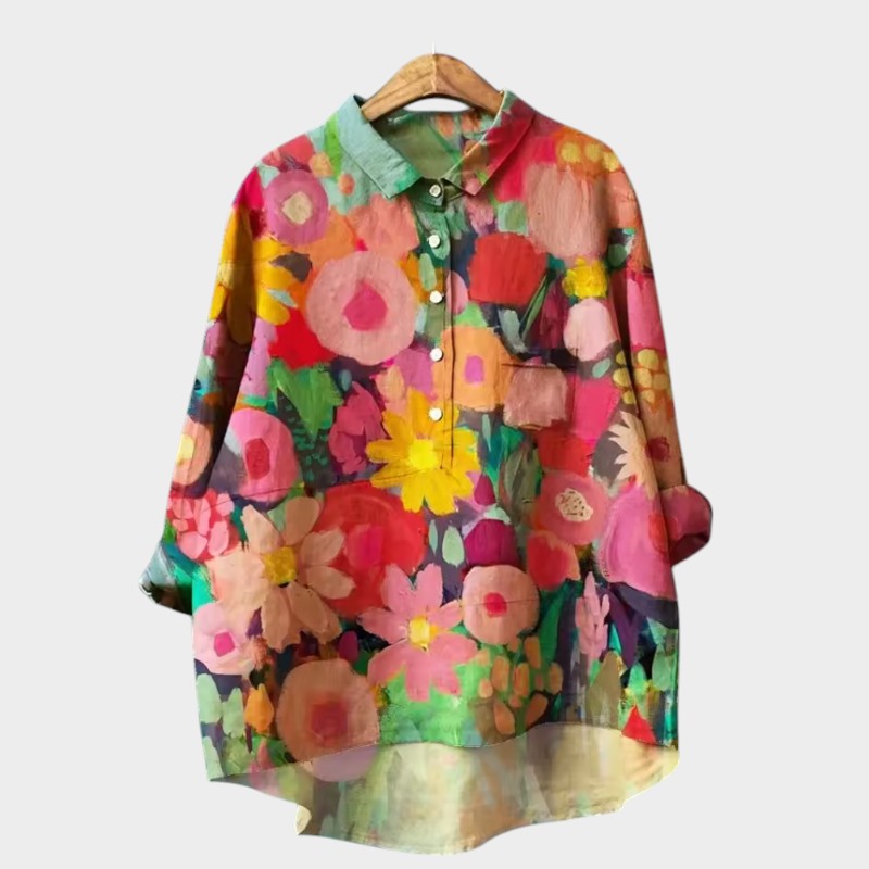 Yvonne | Premium-Bluse mit Spitzeverarbetig