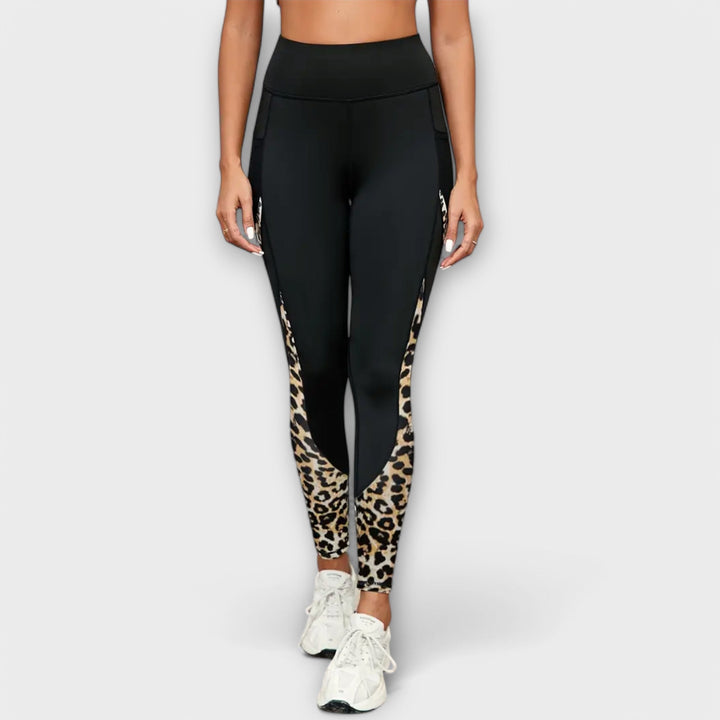Trainingshose mit höcher Taille und Leoparde-Muster