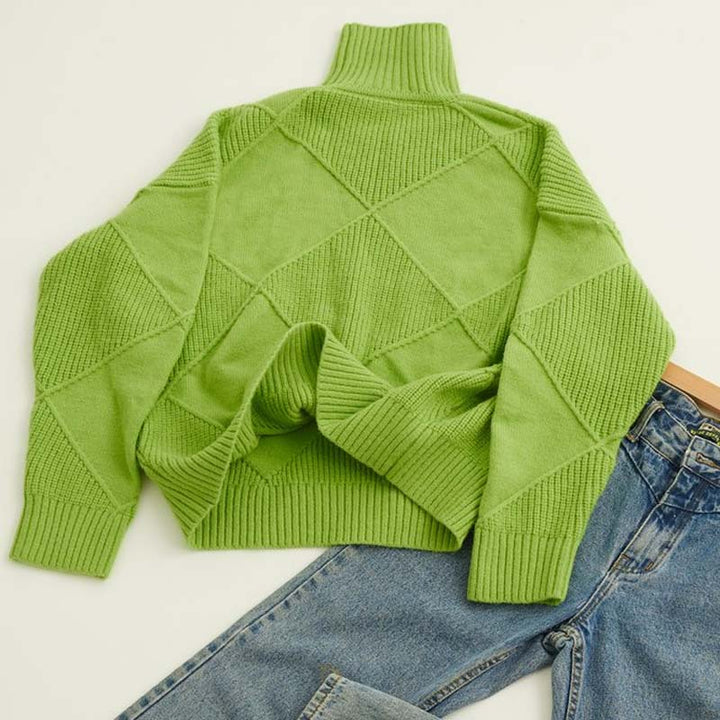 REMMY | Strukturierter Rollkragenpullover aus Strick