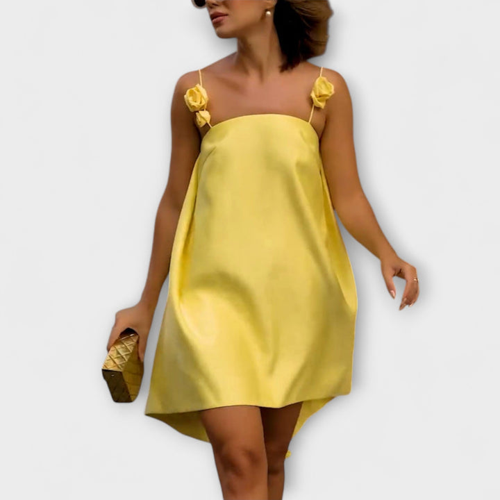 Jordan - Stilvolles, trägerloses Minichleid mit floralem Print