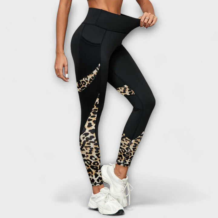 Trainingshose mit höcher Taille und Leoparde-Muster