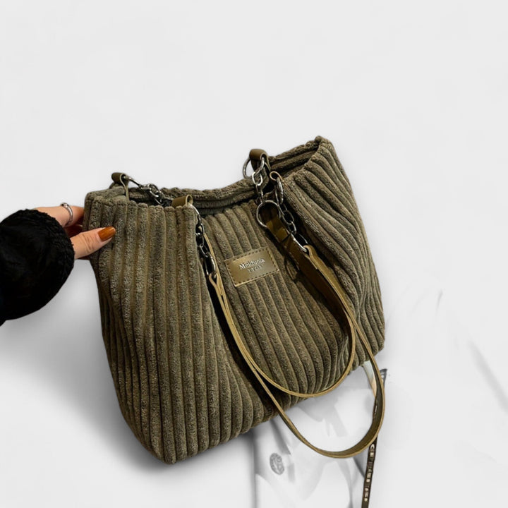 Léora. - Wäch Cord-Schultertasche