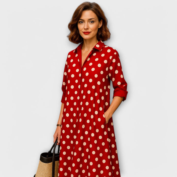 Modernes Hemdkleid mit Krage und Dreiviertelärmäl