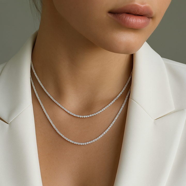 Sternenlicht-Halskette Silber-Set