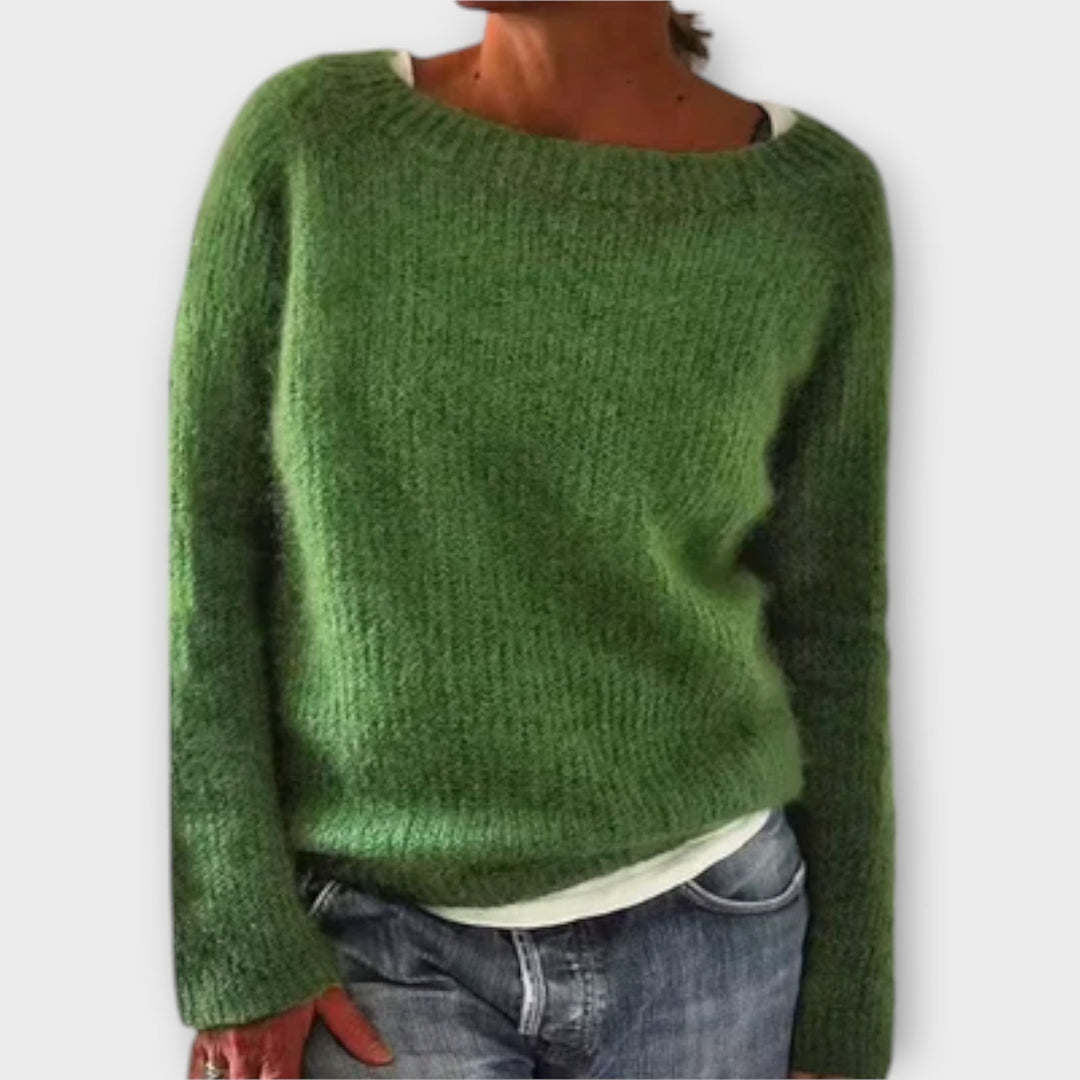 Regine – Einfarbiger Strickpullover
