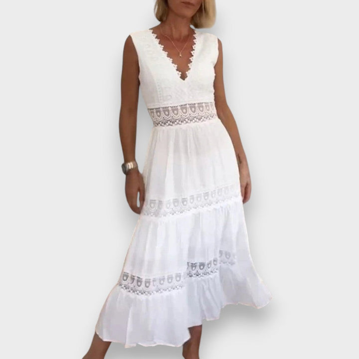 Elsbeth | Elegantes Spitzenkleid mit V-Ausschnitt