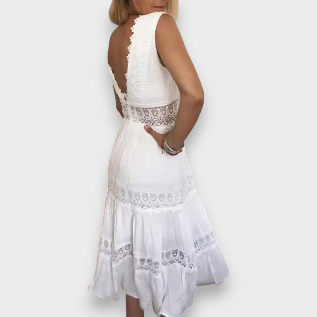 Elsbeth | Elegantes Spitzenkleid mit V-Ausschnitt
