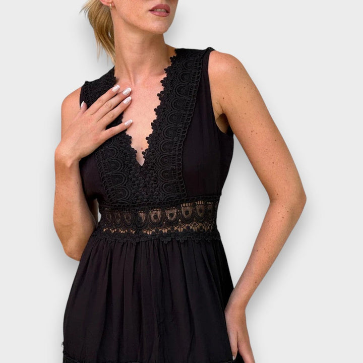 Elsbeth | Elegantes Spitzenkleid mit V-Ausschnitt