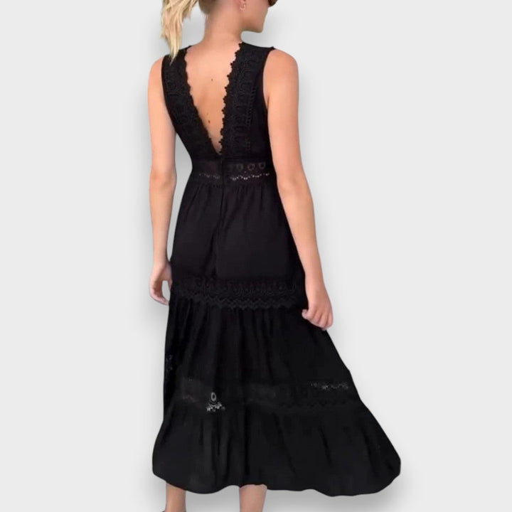 Elsbeth | Elegantes Spitzenkleid mit V-Ausschnitt