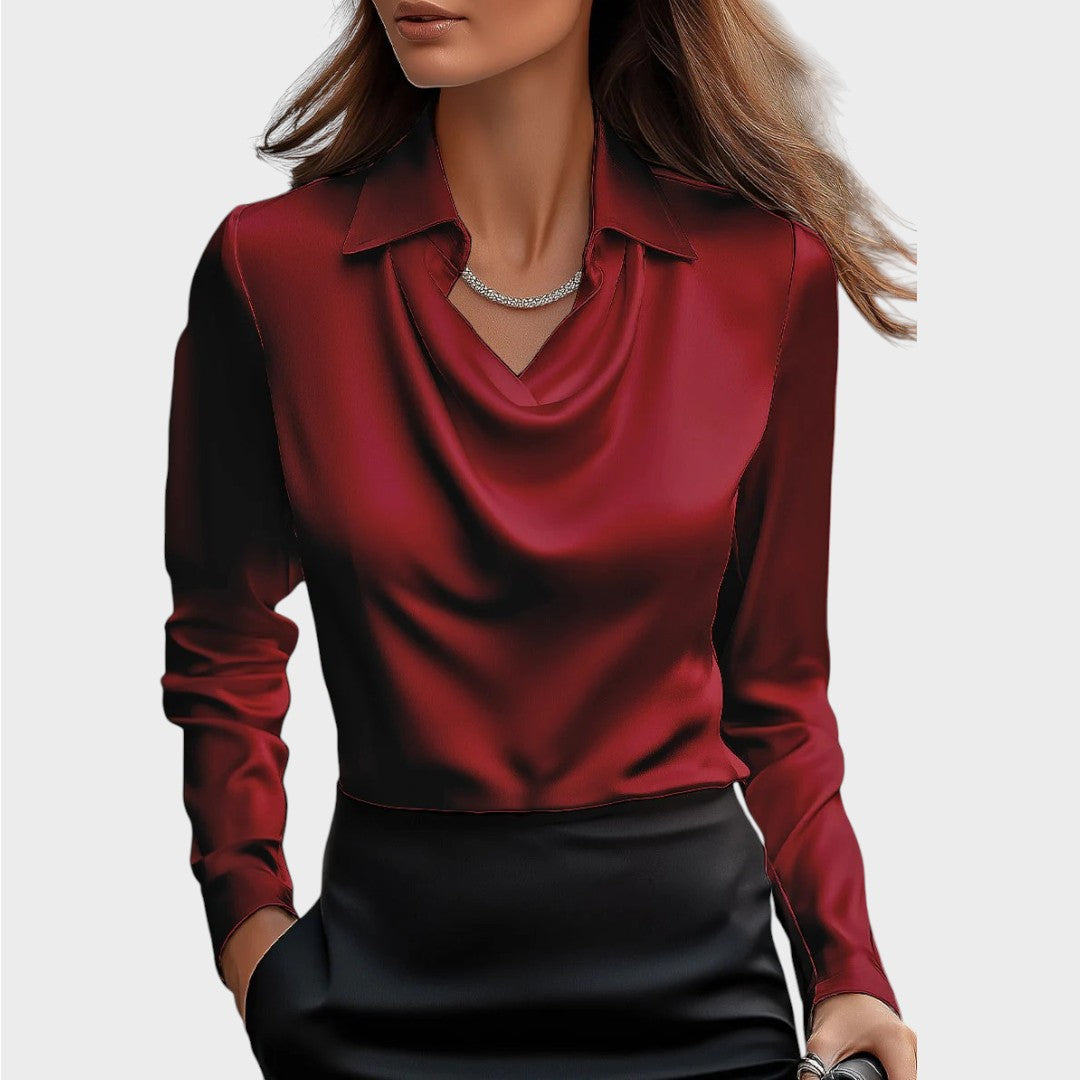 Elin | Eleganti wiissi Satinbluse