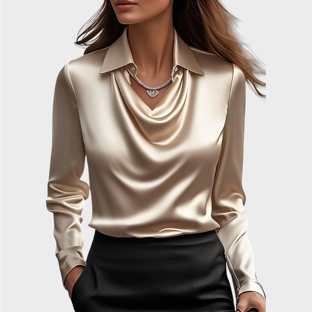 Elin | Eleganti wiissi Satinbluse