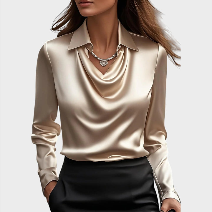 Elin | Eleganti wiissi Satinbluse