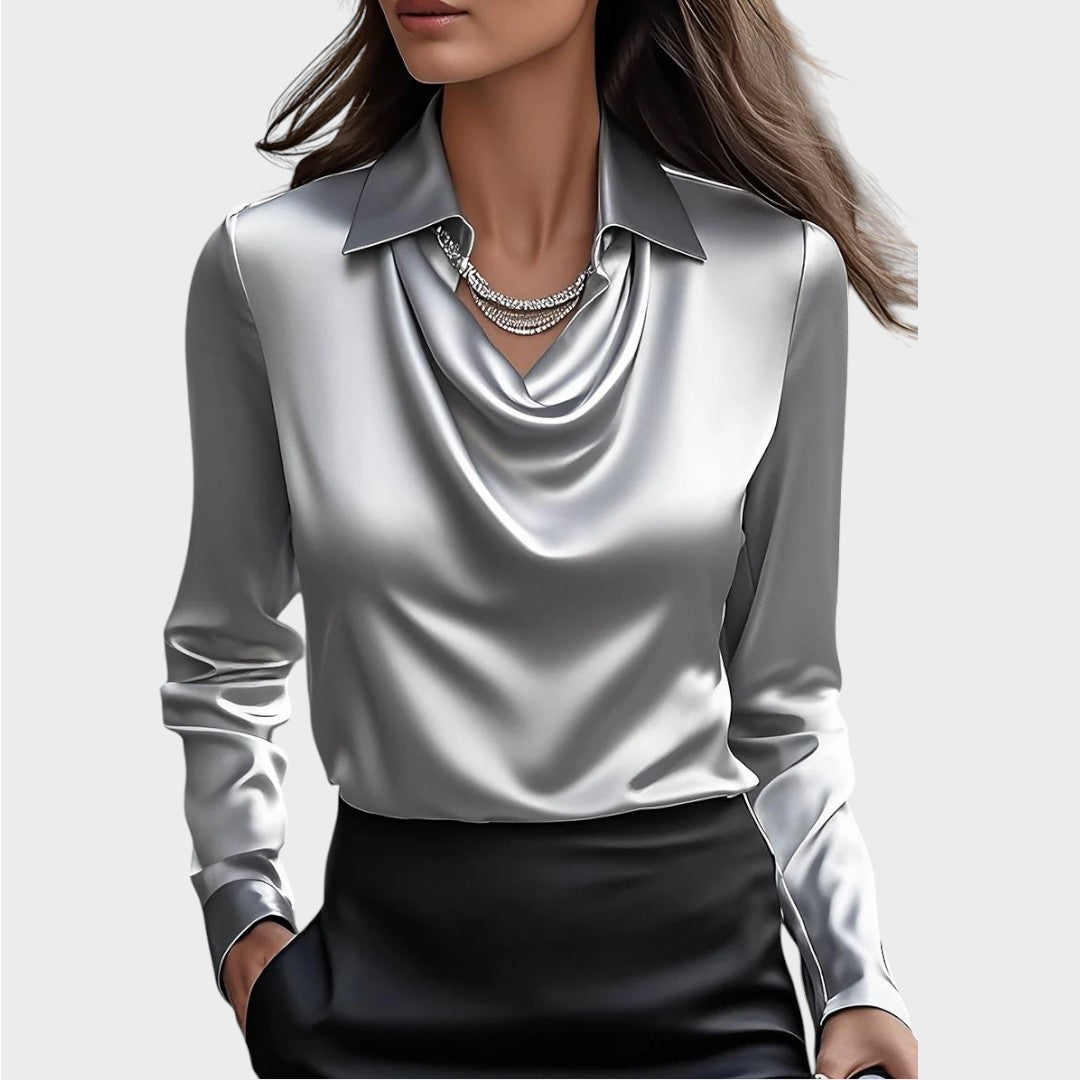 Elin | Eleganti wiissi Satinbluse