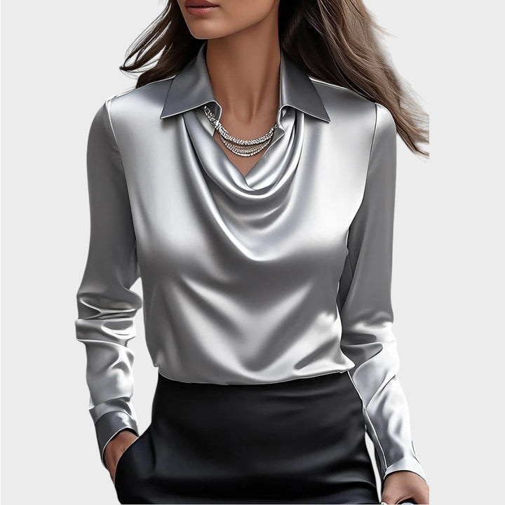 Elin | Eleganti wiissi Satinbluse
