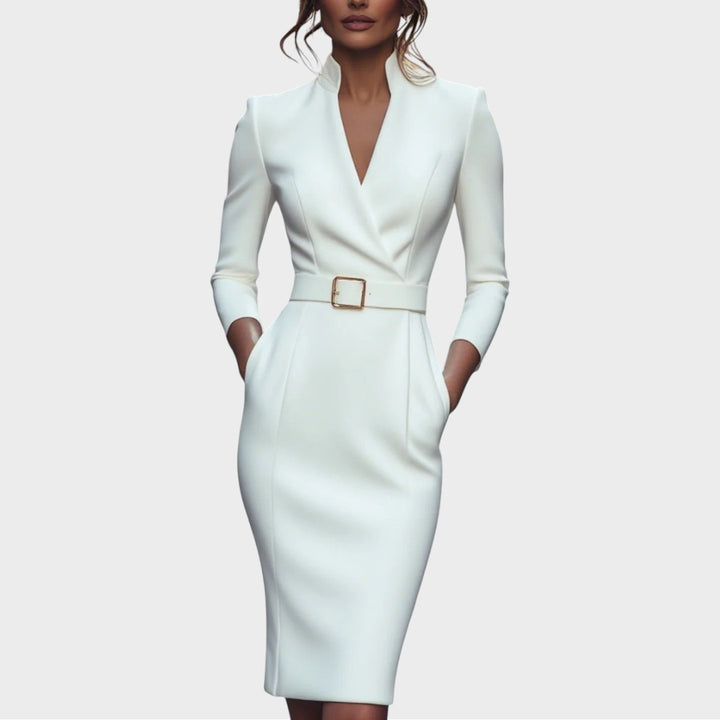 Jana | Elegants schwarzes Etuikleid mit Gürtel