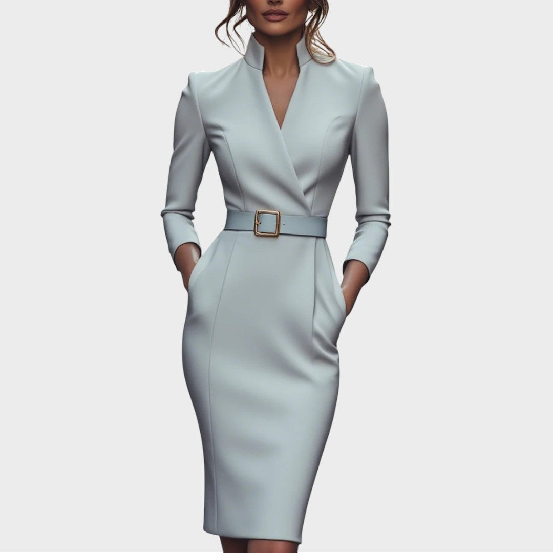 Jana | Elegants schwarzes Etuikleid mit Gürtel