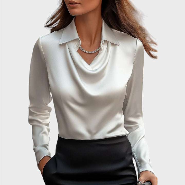 Elin | Eleganti wiissi Satinbluse