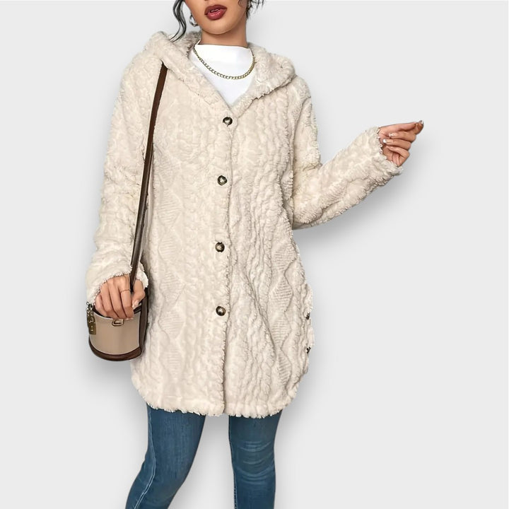 Charlotte | Plüsch Cardigan mit Kapuze