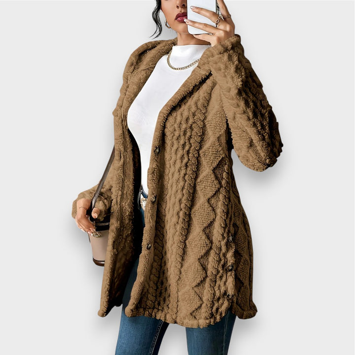 Charlotte | Plüsch Cardigan mit Kapuze