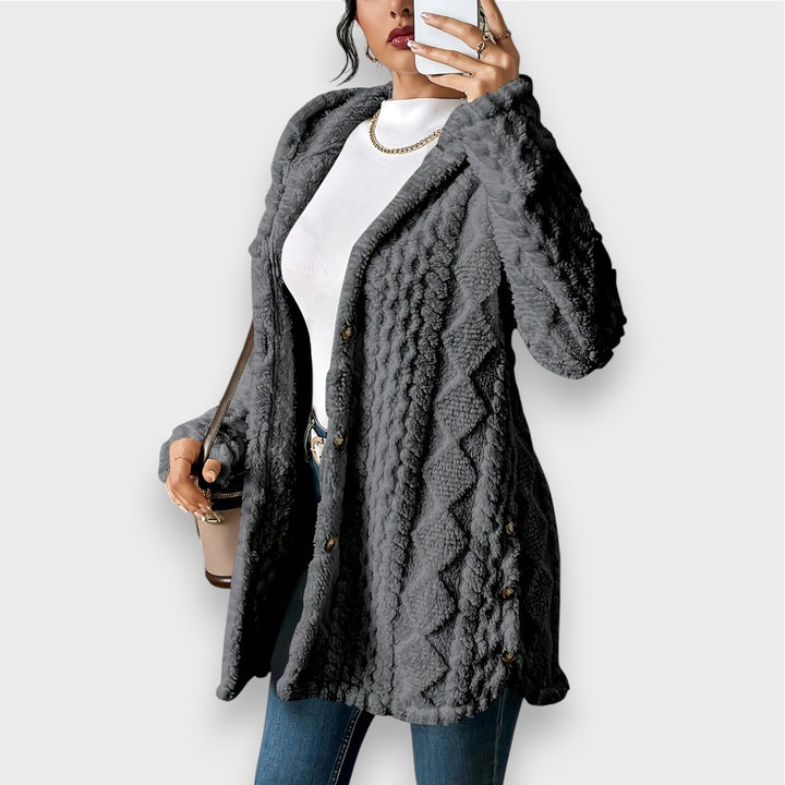 Charlotte | Plüsch Cardigan mit Kapuze