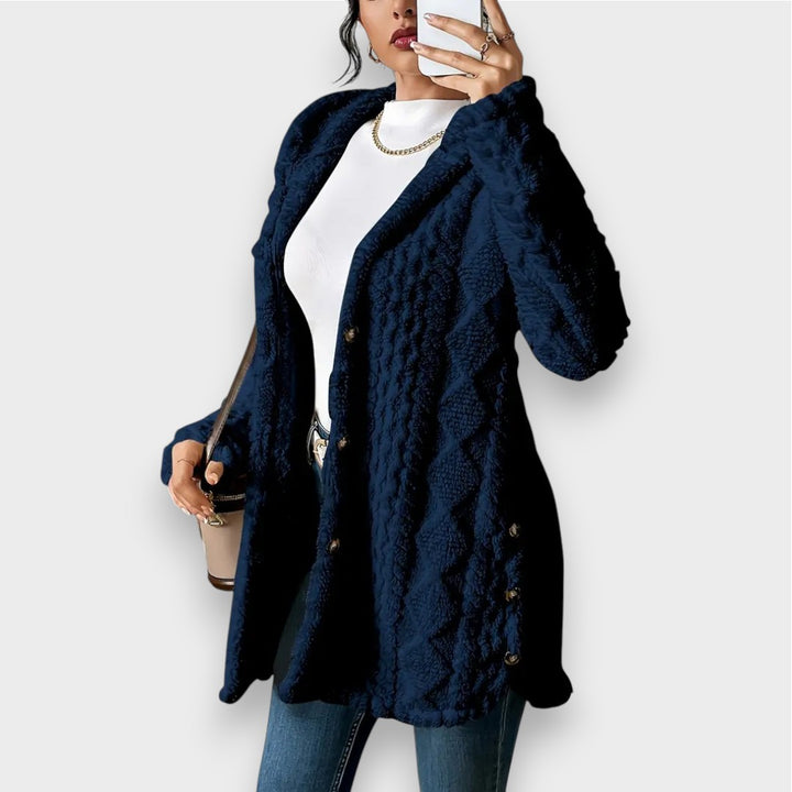Charlotte | Plüsch Cardigan mit Kapuze