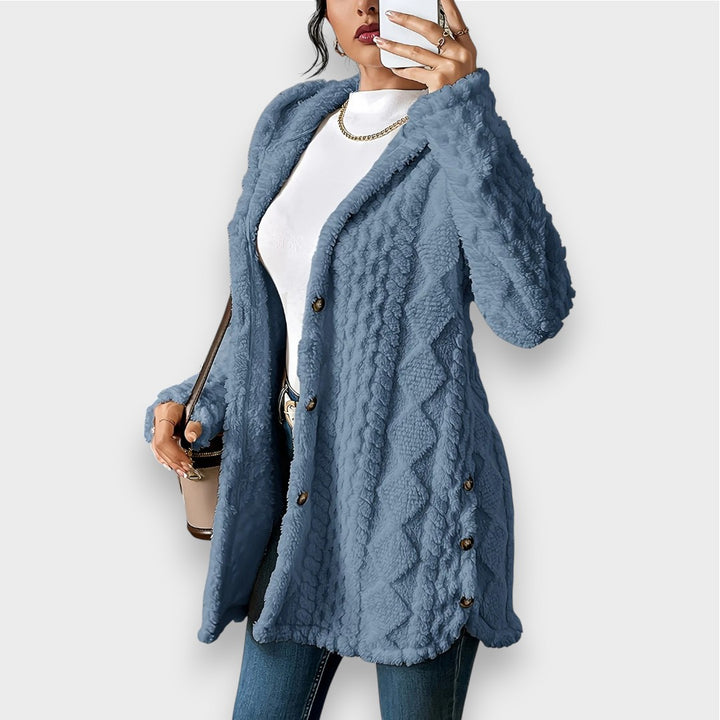 Charlotte | Plüsch Cardigan mit Kapuze