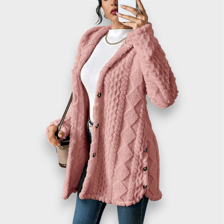 Charlotte | Plüsch Cardigan mit Kapuze