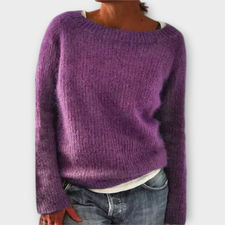 Regine – Einfarbiger Strickpullover