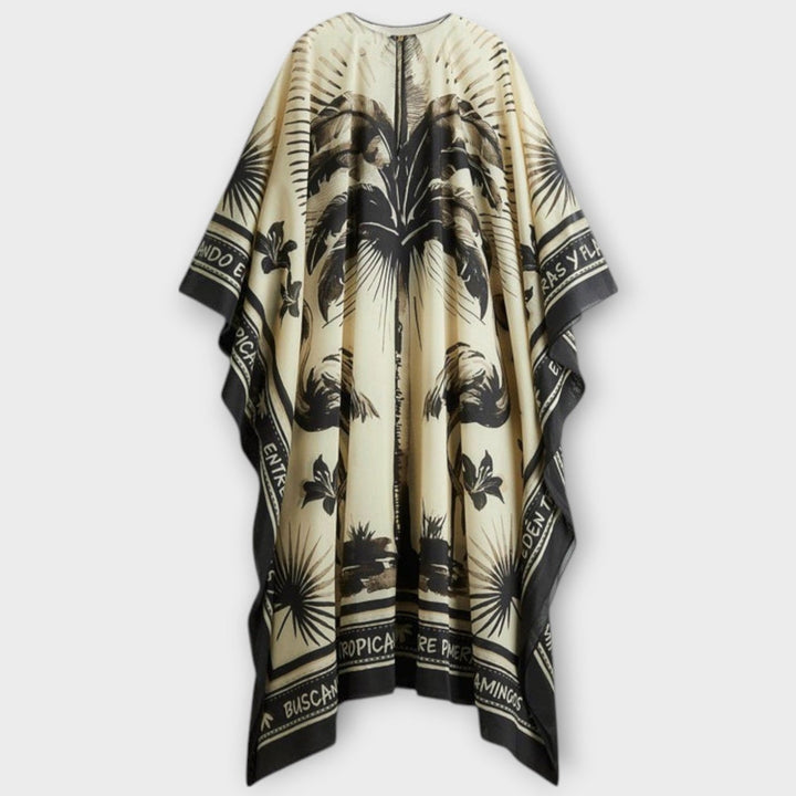 Melissa - Extra-grosses Flamingo-Print Kaftan-Maxi-Chleid