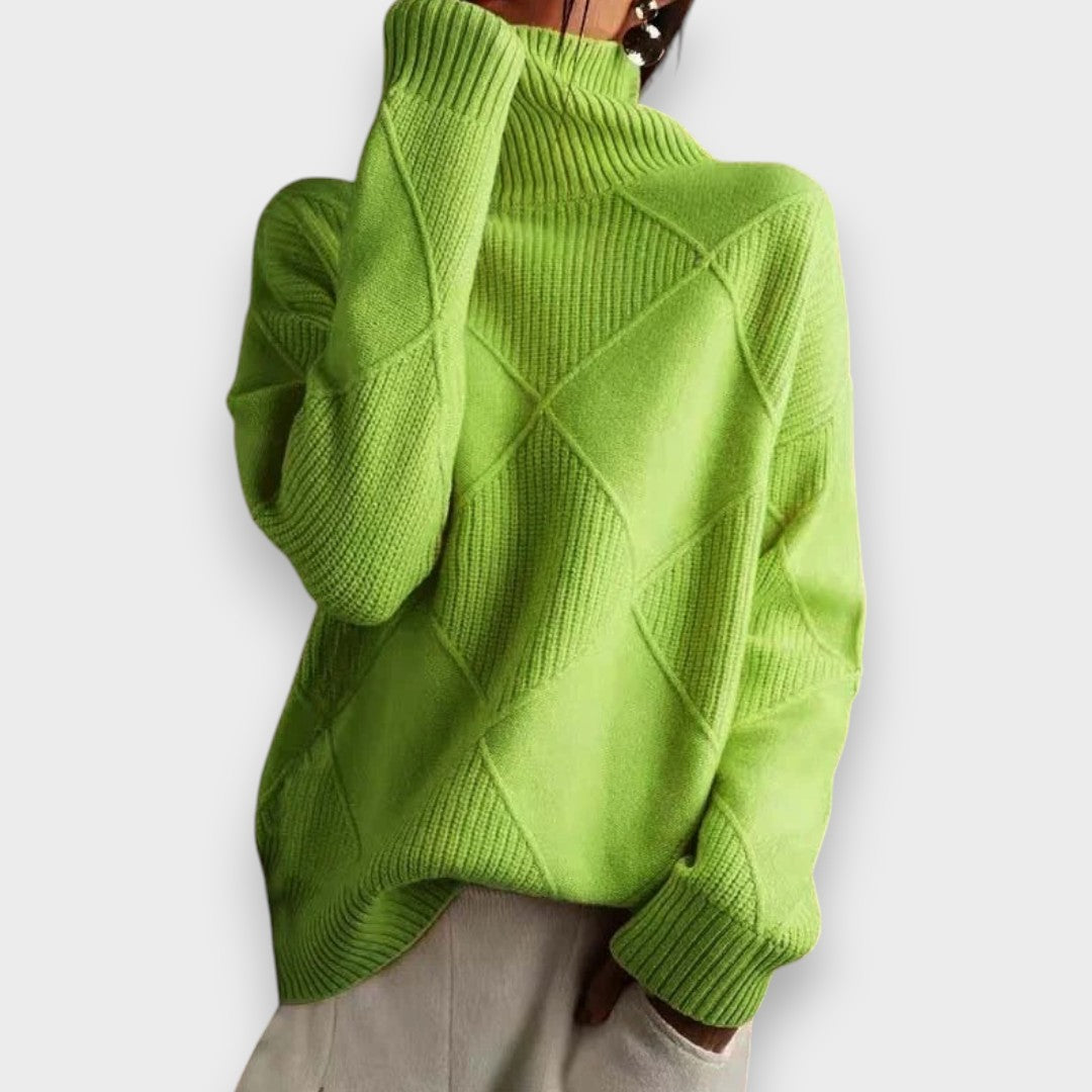 REMMY | Strukturierter Rollkragenpullover aus Strick