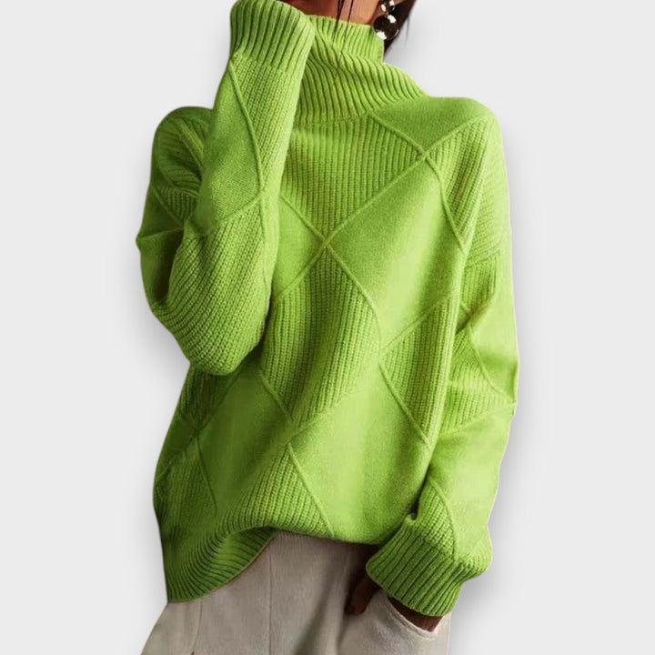REMMY | Strukturierter Rollkragenpullover aus Strick