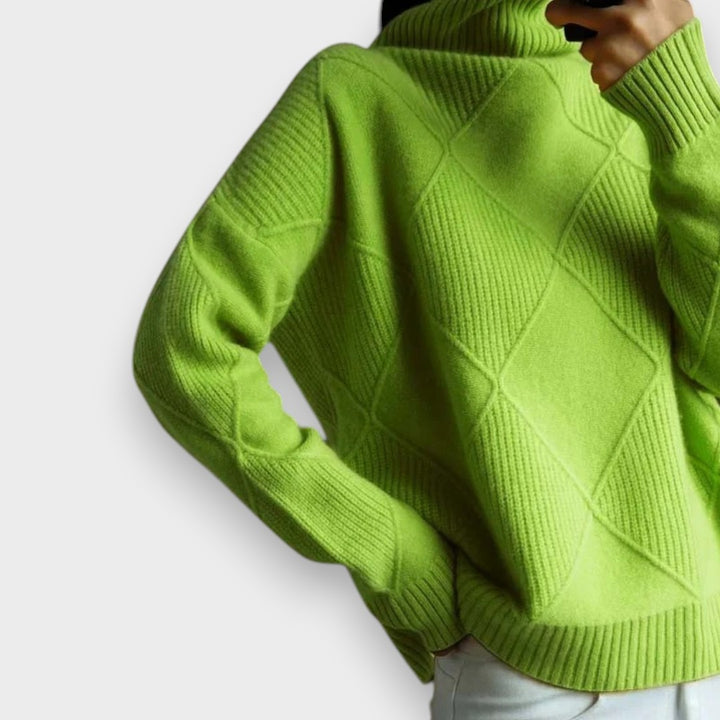 REMMY | Strukturierter Rollkragenpullover aus Strick