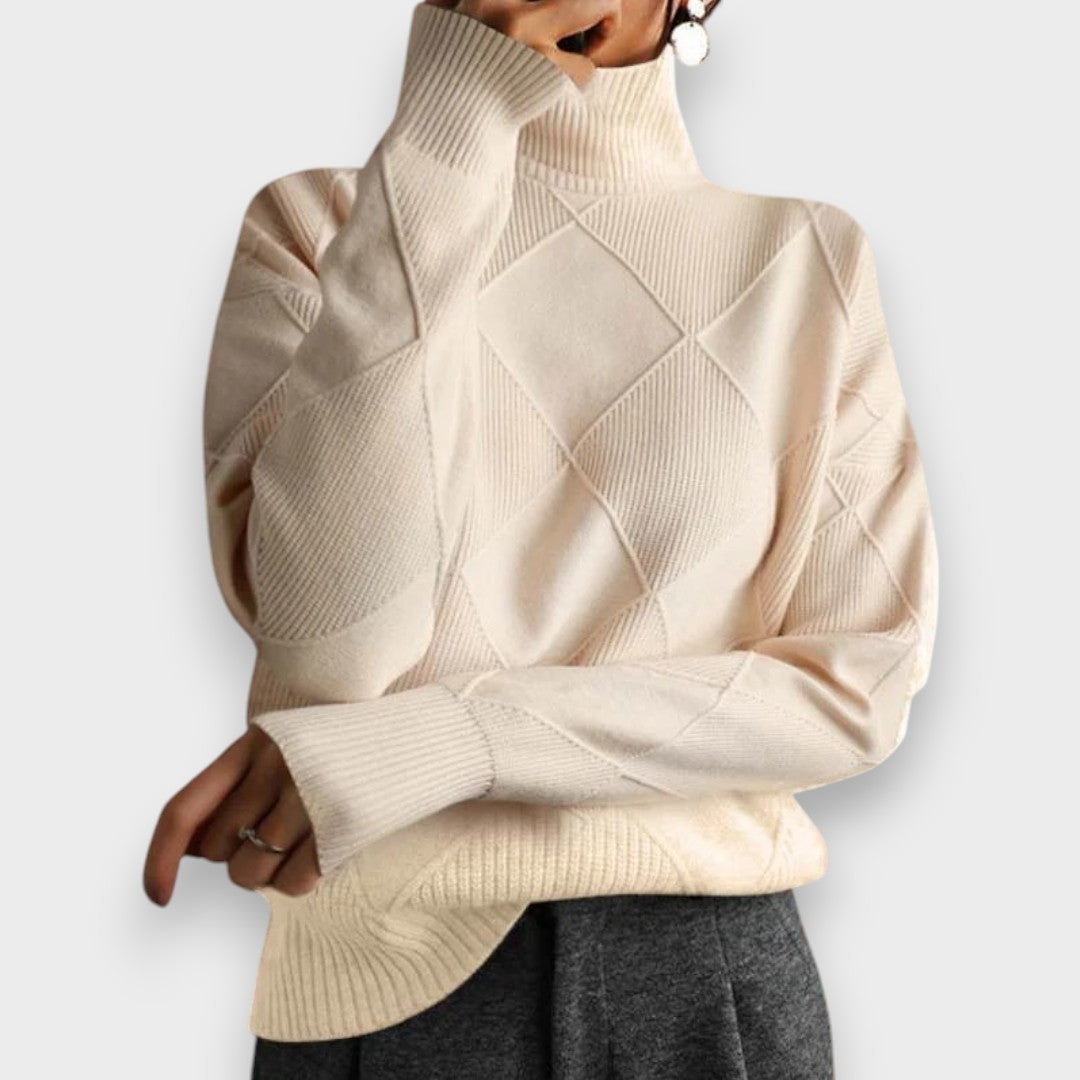 REMMY | Strukturierter Rollkragenpullover aus Strick