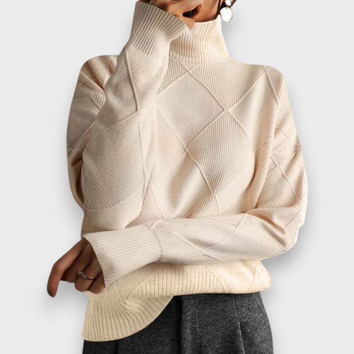 REMMY | Strukturierter Rollkragenpullover aus Strick