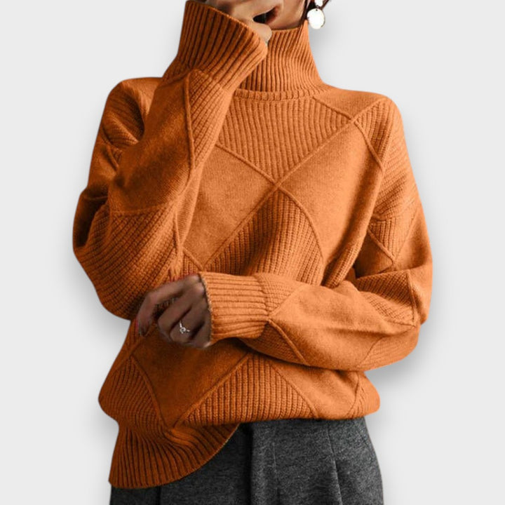 REMMY | Strukturierter Rollkragenpullover aus Strick