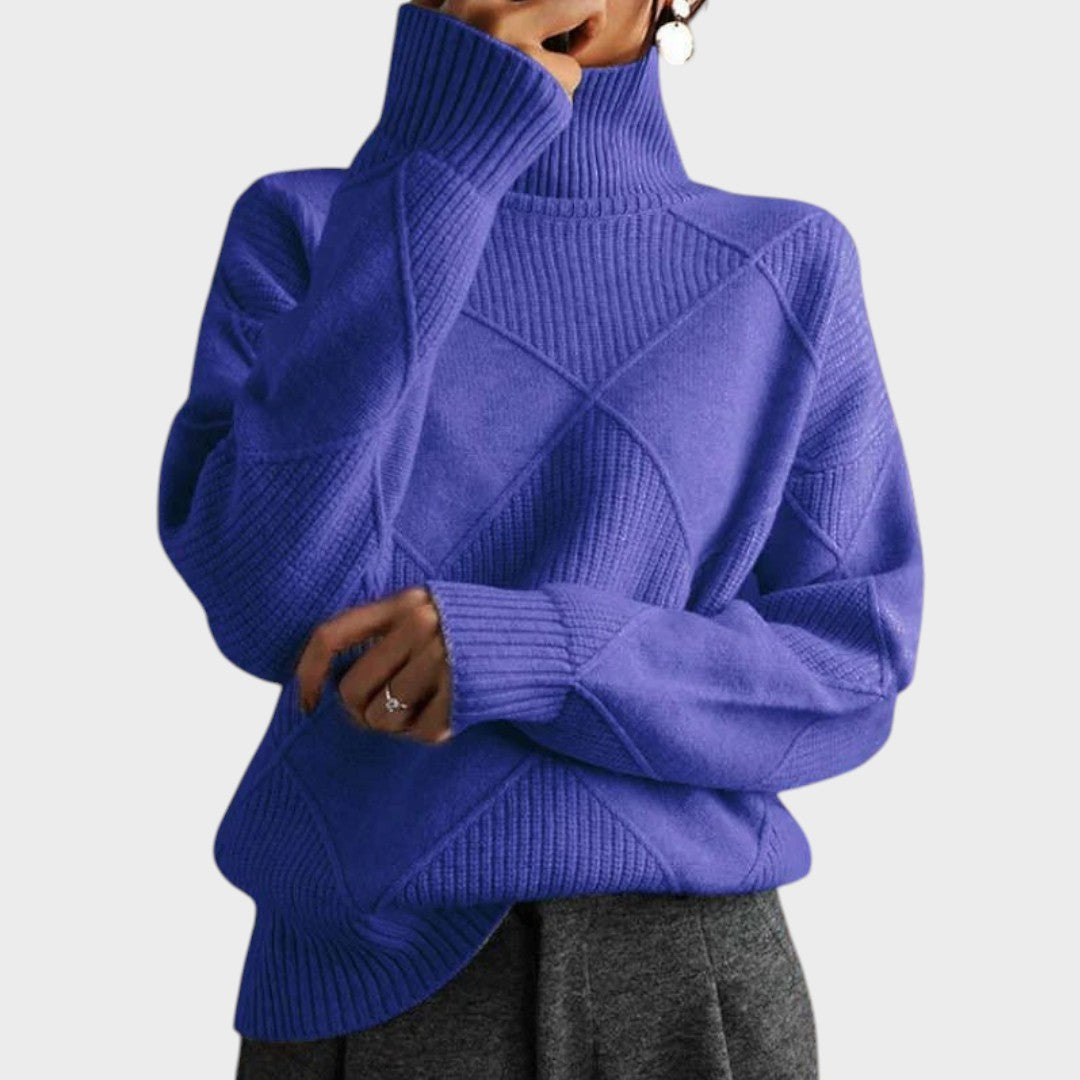 REMMY | Strukturierter Rollkragenpullover aus Strick