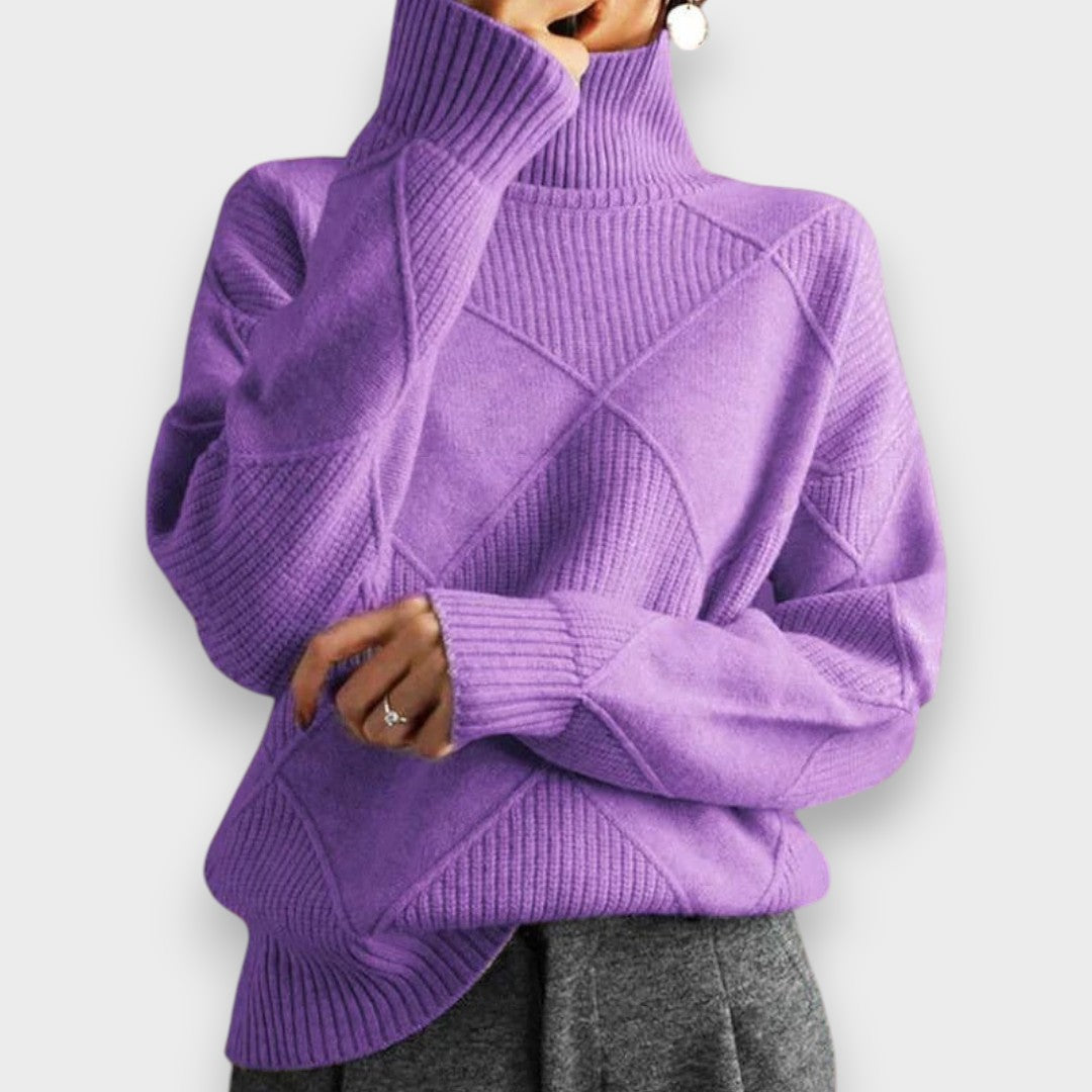 REMMY | Strukturierter Rollkragenpullover aus Strick