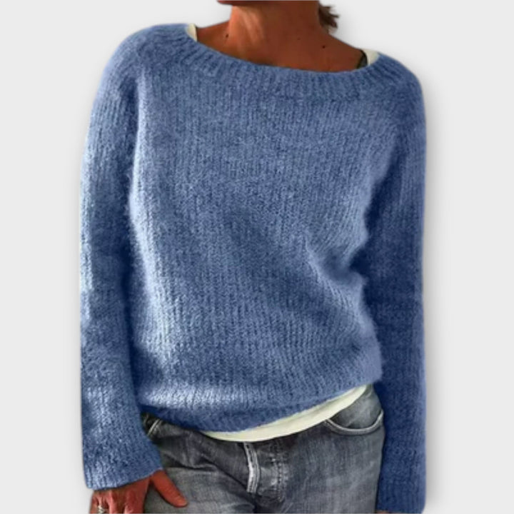 Regine – Einfarbiger Strickpullover