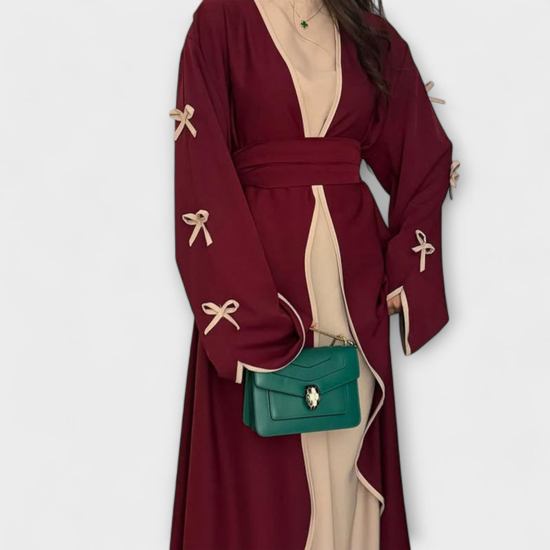 Jasmin - Schickes Cardigan- und Kleid-Duo mit Schleifenverzierung