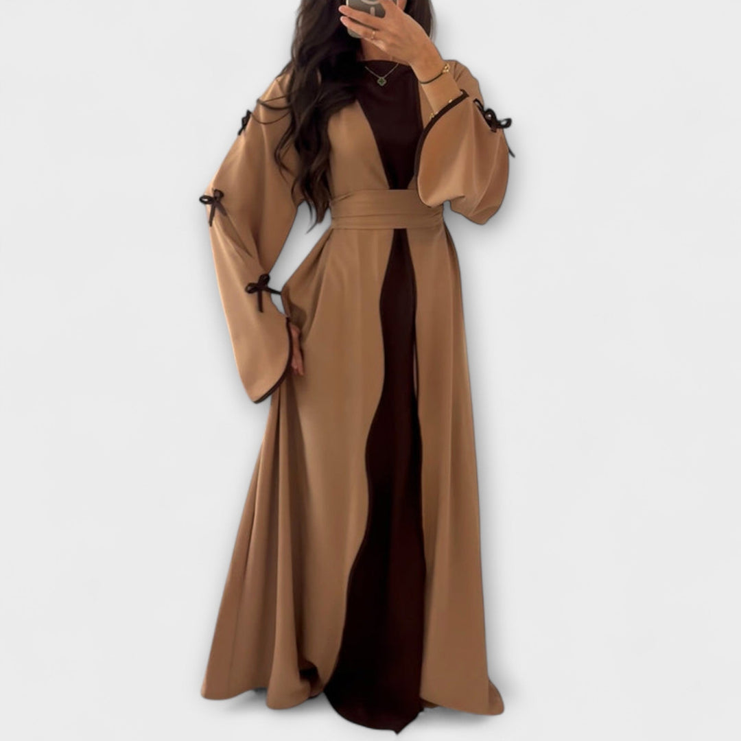 Jasmin - Schickes Cardigan- und Kleid-Duo mit Schleifenverzierung