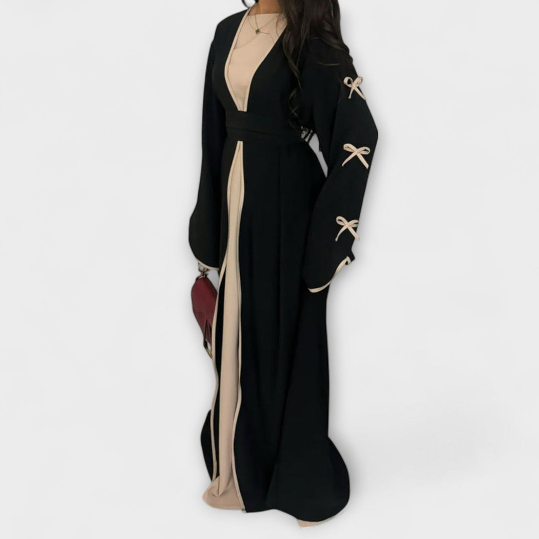 Jasmin - Schickes Cardigan- und Kleid-Duo mit Schleifenverzierung