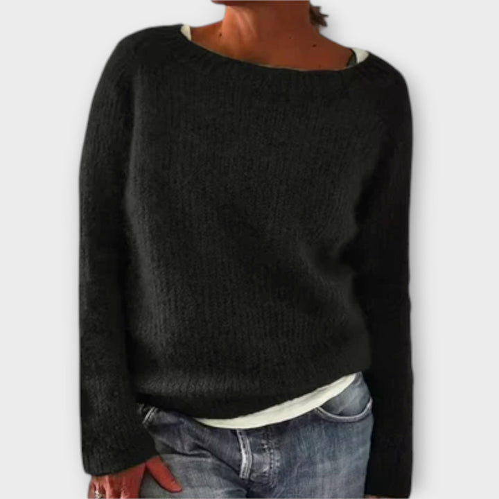 Regine – Einfarbiger Strickpullover