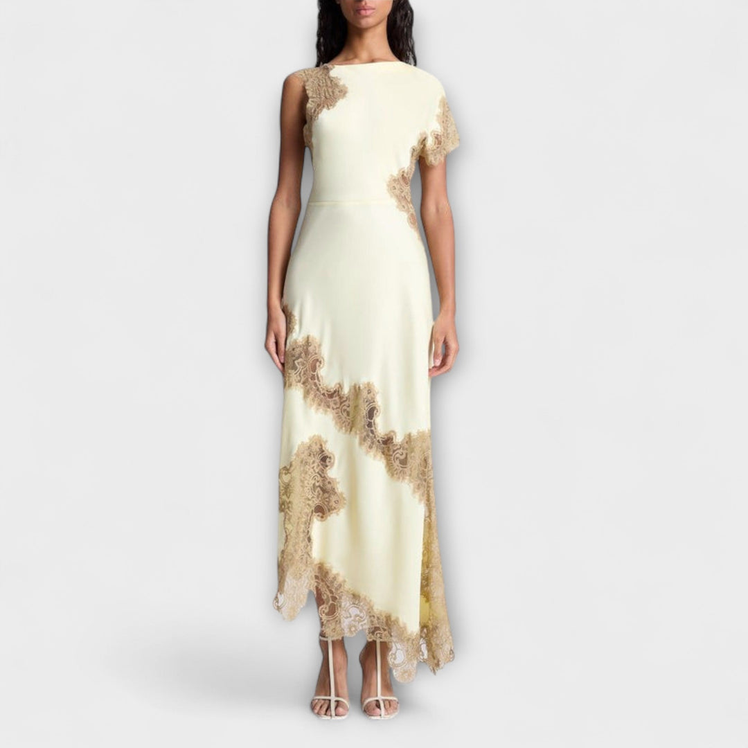 Margaret - Maxi-Chleid mit Satin- und Spitze-Akzent