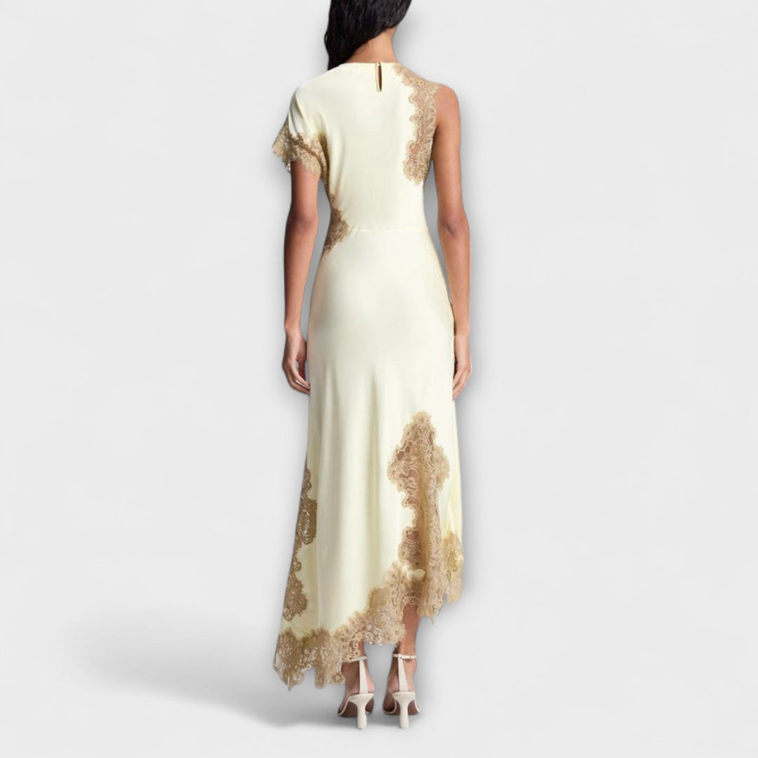 Margaret - Maxi-Chleid mit Satin- und Spitze-Akzent