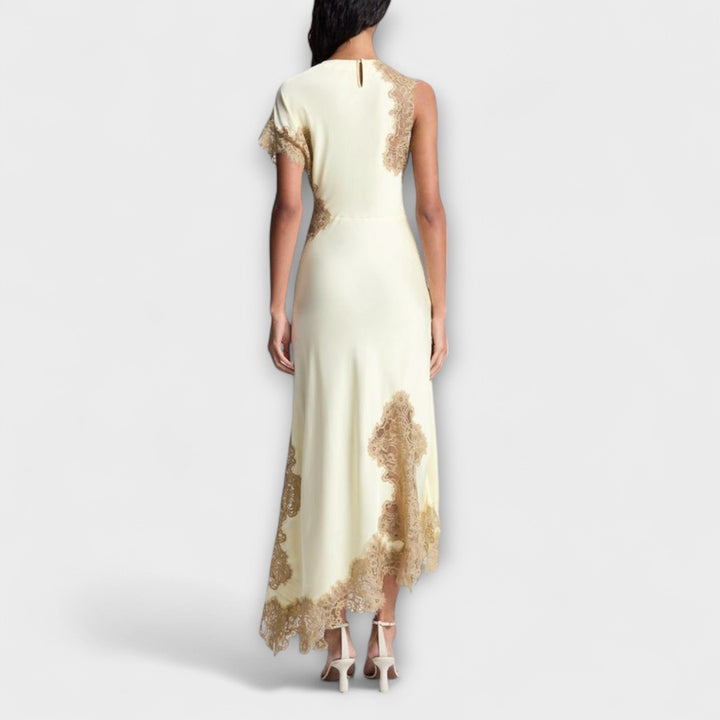 Margaret - Maxi-Chleid mit Satin- und Spitze-Akzent