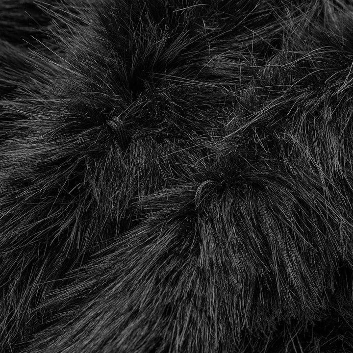 Jade | Schwarze Luxus-Kunstfelljacke