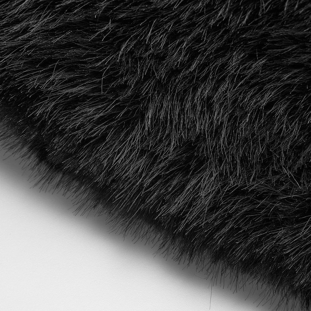 Jade | Schwarze Luxus-Kunstfelljacke