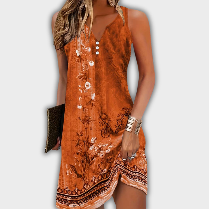 Dila - Fraue ohne Ärmel, bequem Mini-Kleid