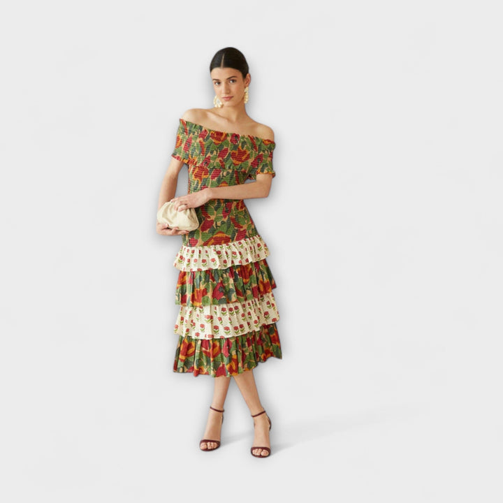 Harriet - Lebhafts Mai-Midi-Chleid