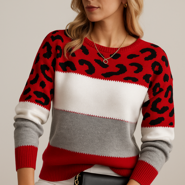 Charlene | Lässiger Pullover mit Leopardenmuster